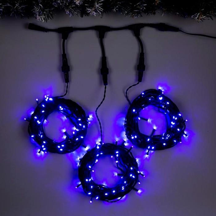 Гирлянда Клип Лайт 3 нити по 10м синий - фото 45216