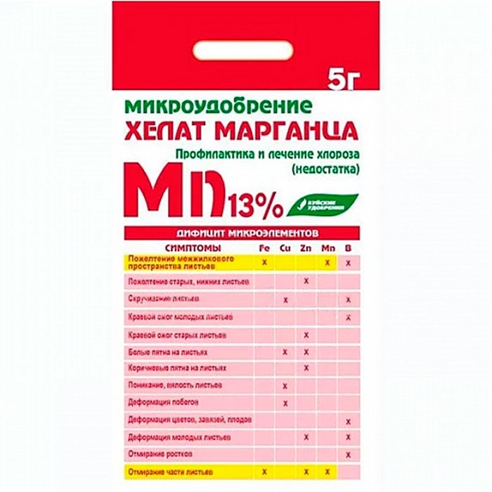 Удобрение Хелат марганца 5г БХЗ - фото 81110