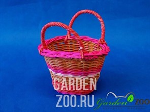 Корзина из ротанга 16,5*2*11/19 мм натурально-розовая