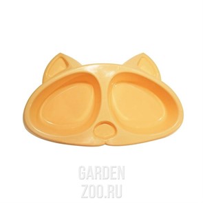 Миска КИСКА двойная 2*0,2л  пластмассовая