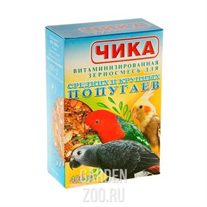 Корм ЧИКА для крупных и средних попугаев 400г