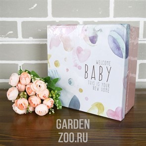 Набор коробок квадрат Baby 21*21*10,5см 3шт розовый