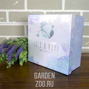 Набор коробок квадрат Boy 21*21*10,5см 3шт голубой