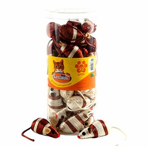 Игрушка Мышь бежевая с полосой 9см