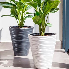 Кашпо САХАРА 21л 35х40см белый с вкладышем