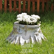 Кашпо декоративное Пень березовый для сада диаметр 65см U07446 - фото 10045