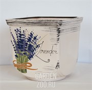 Горшок КВАДРАТ бол 6л РОСПИСЬ - фото 10700