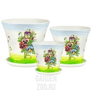 Набор горшков ГРАЦИЯ 3шт декупаж - фото 11077
