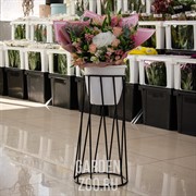 Подставка напольная на 1 цветок Лофт кованая высота 56см 66-406 - фото 11220