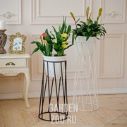 Подставка напольная на 1 цветок Лофт кованая высота 56см 66-406 - фото 11221