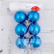 Набор шаров пластик Глянец 6см 6шт синий - фото 11281