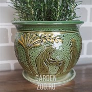 Кашпо Ассирия роспись №4 с подставкой - фото 11331