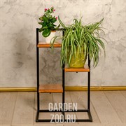 Этажерка Лофт с тремя полками металл и дерево 66-713 - фото 11419