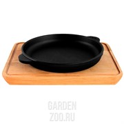 Жаровня Хорека чугунная литая с подставкой 180*25 - фото 11440