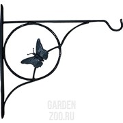 Кронштейн настенный для цветов Бабочка длина 30см металл 52-026 - фото 11599
