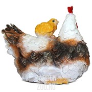 Фигура Курица с цыпленком для сада полистоун F07786 - фото 11958