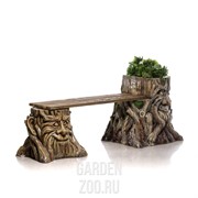 Скамейка декоративная Пень слушатель для сада стеклопластик длина 170см U08102 - фото 12112