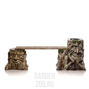Скамейка декоративная Пень слушатель для сада стеклопластик длина 170см U08102 - фото 12113