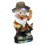 Фигура садовый Гном с дубинкой стеклопластик высота 40см F08048 - фото 12603