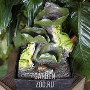 Фонтан настольный с подсветкой Лягушки с шаром Грин Эпл - фото 12611