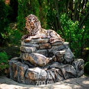 Фонтан садовый Лев на скале водопад стеклопластик высота 105см U08588 - фото 13224