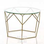Стол журнальный Лофт металл бронза со стеклом 66-116 - фото 13324