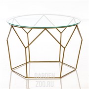 Стол журнальный Лофт металл бронза со стеклом 66-116 - фото 13325