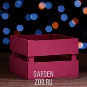 Ящик подарочный реечный Дед Мороз 13*13*9 см бордо - фото 13438