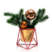 Подставка на 1 цветок Лофт на подоконник кованая красная 66-601 Red - фото 13473