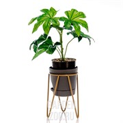 Подставка на подоконник Лофт на 1 цветок металл золото 66-608-G - фото 13476