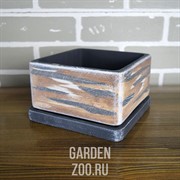 Горшок Кубик низкий темн 11/10см - фото 13502