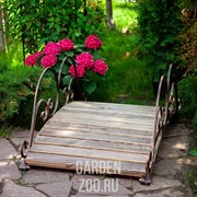 Мост кованый садовый с деревом чёрно-золотой 862-18R - фото 13655