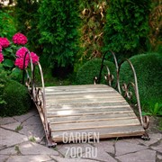 Мост кованый садовый с деревом чёрно-золотой 862-18R - фото 13657