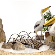 Мост кованый садовый с деревом чёрно-золотой 862-18R - фото 13658