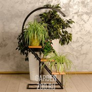 Этажерка Лофт в виде цифры с тремя полками металл и дерево 66-710 - фото 13668