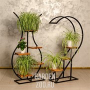 Этажерка Лофт в виде цифры с тремя полками металл и дерево 66-710 - фото 13669