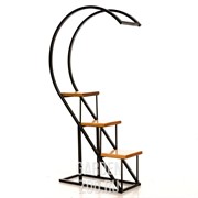 Этажерка Лофт в виде цифры с тремя полками металл и дерево 66-710 - фото 13670