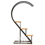 Этажерка Лофт в виде цифры с тремя полками металл и дерево 66-710 - фото 13671