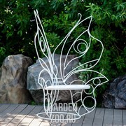 Кресло кованое белое бабочка 303-33 - фото 13721