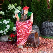 Фигура декоративная Баба-Яга на ступе высота 130см стеклопластик F07330 - фото 13968