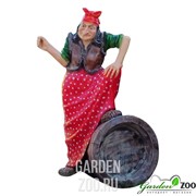 Фигура декоративная Баба-Яга на ступе высота 130см стеклопластик F07330 - фото 13969