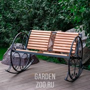 Кресло качалка кованое с деревом 881-42R - фото 13980