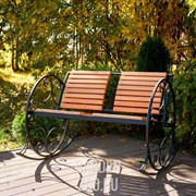 Кресло качалка кованое с деревом 881-42R - фото 13981