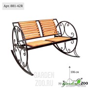 Кресло качалка кованое с деревом 881-42R - фото 13983