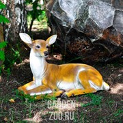 Фигура садовая Олениха лежит стеклопластик длина 55см F01220 - фото 14030