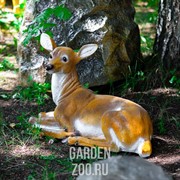 Фигура садовая Олениха лежит стеклопластик длина 55см F01220 - фото 14031