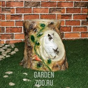 Кашпо декоративное Пень с совой высота 37 см F04057 - фото 14039