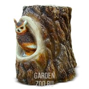 Кашпо декоративное Пень с совой высота 37 см F04057 - фото 14040