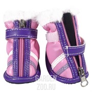 Ботинки для собак 4шт розовые с мехом - фото 14822