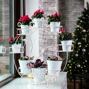 Подставка на подоконник на 8 цветов бело-золотая металл 14-908WG - фото 15076